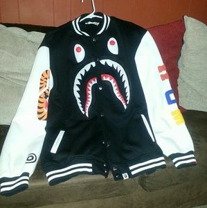 Bape Shark Letterman jacket